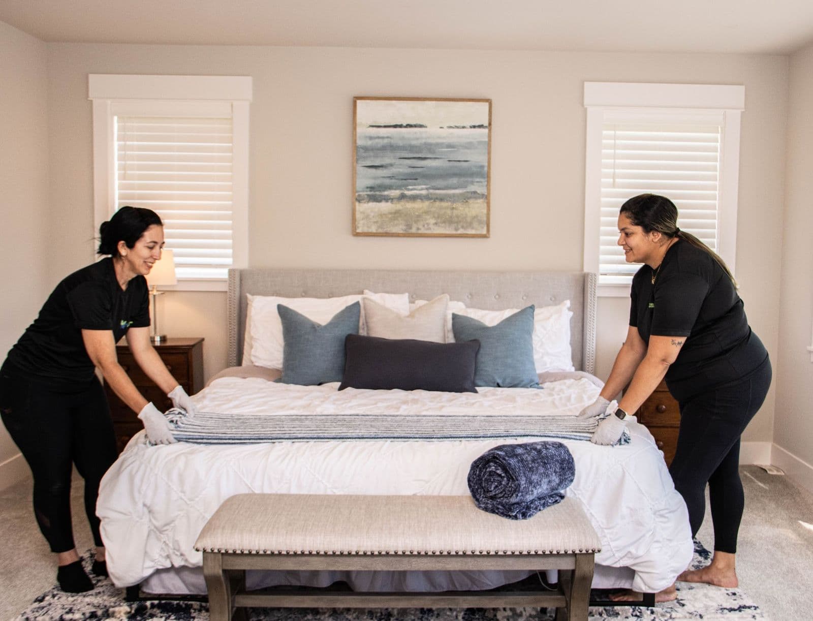 A consistent two-person Nova Cleaning team working an Eastside residential job