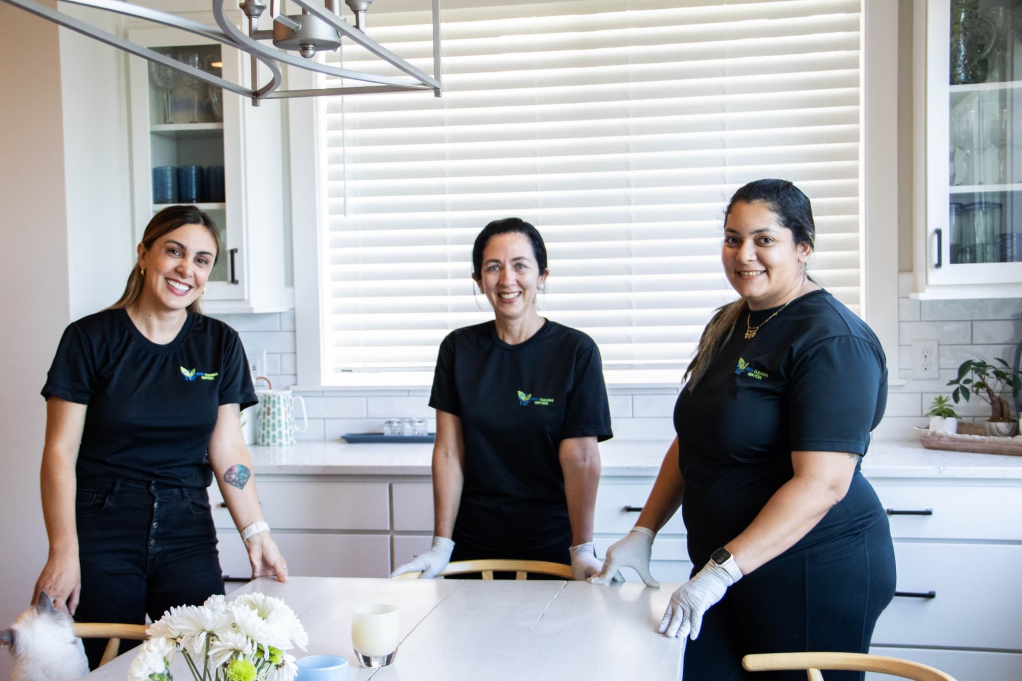 Nova Cleaning team working together in a Redmond, WA home